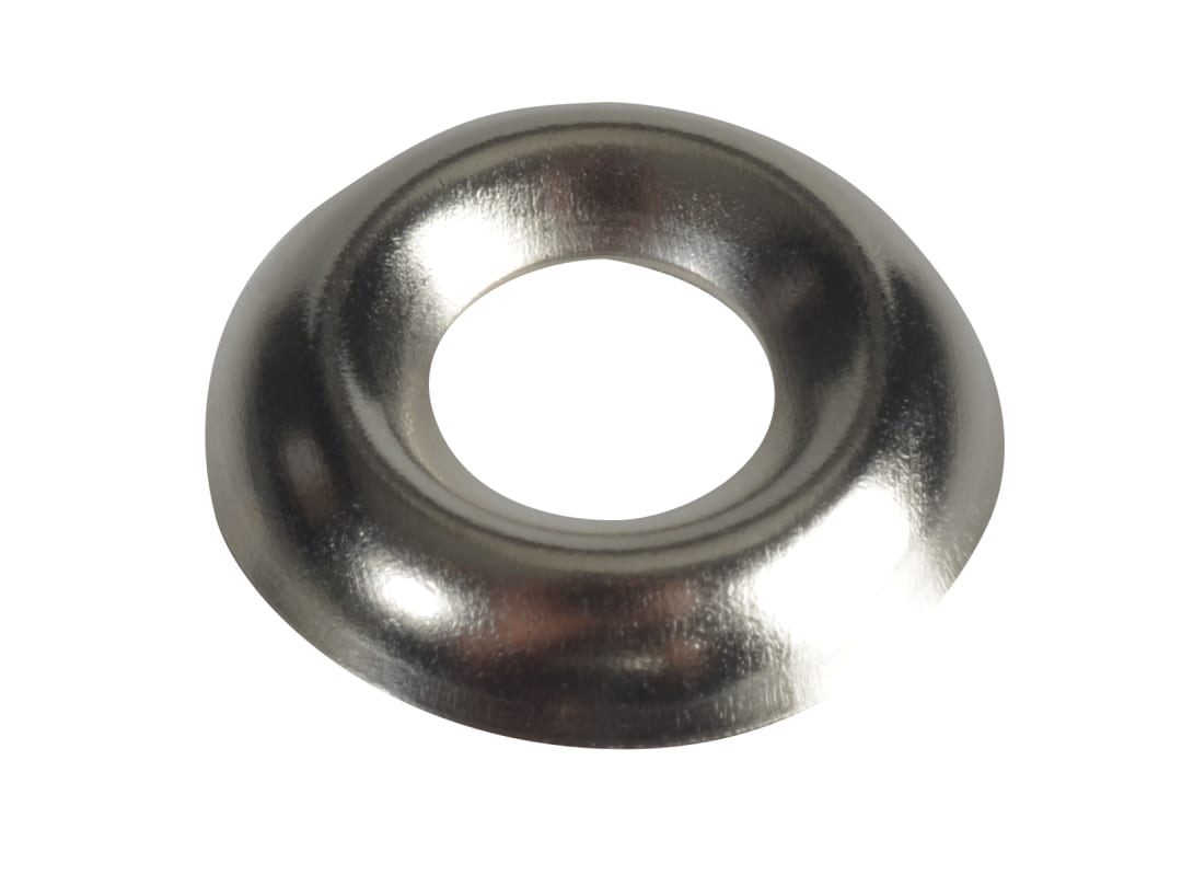 ForgeFix Screw Cup Washers Solid Brass Nickel Plated No.6 Bag 200 200SCW6N