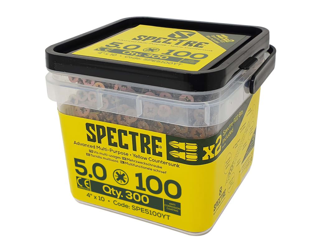ForgeFix Spectre™ PZ Compatible Wood Screw CSK ZYP 5.0 x 100mm Tub 300 SPE5100YT