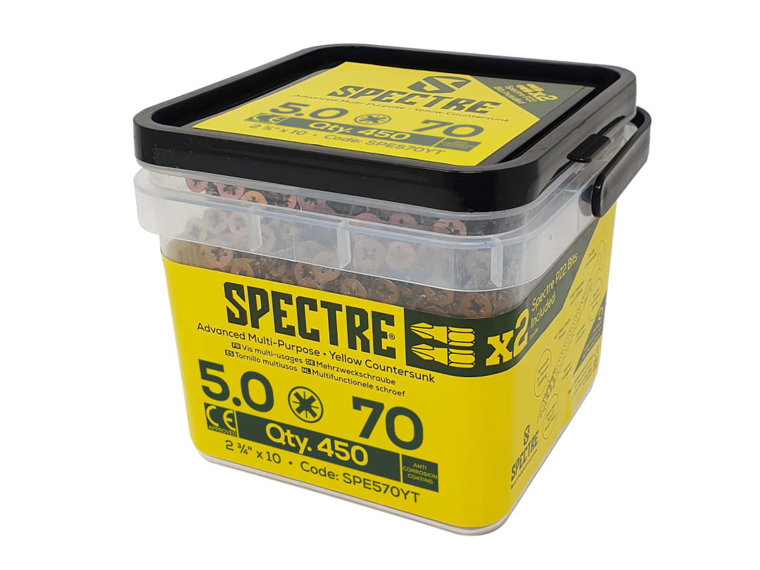 ForgeFix Spectre™ PZ Compatible Wood Screw CSK ZYP 5.0 x 70mm Tub 450 SPE570YT