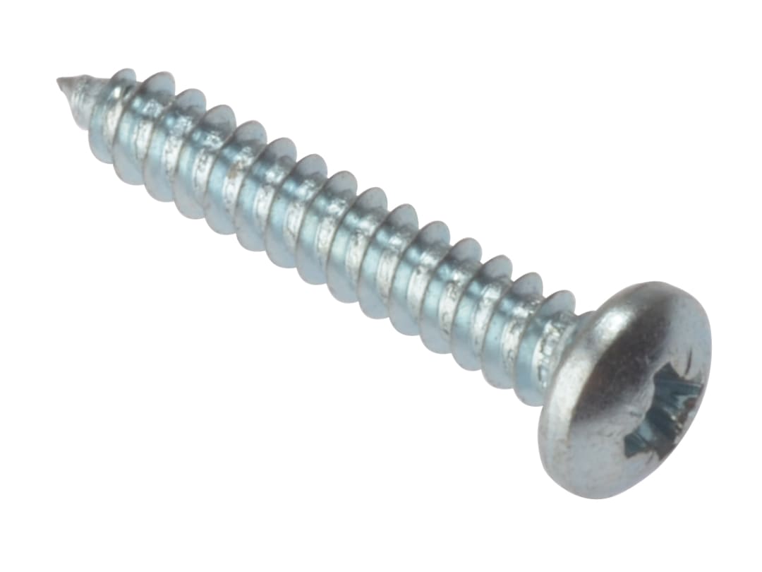ForgeFix Self-Tapping Screw Pozi Compatible Pan Head ZP 1/2in x 8 Box 200 STPP128ZP