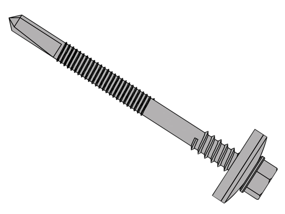 ForgeFix TechFast Composite Panels to Steel Hex Screw No.5 Tip 5.5 x 150mm Box 100 TFHW16CPSD55150H