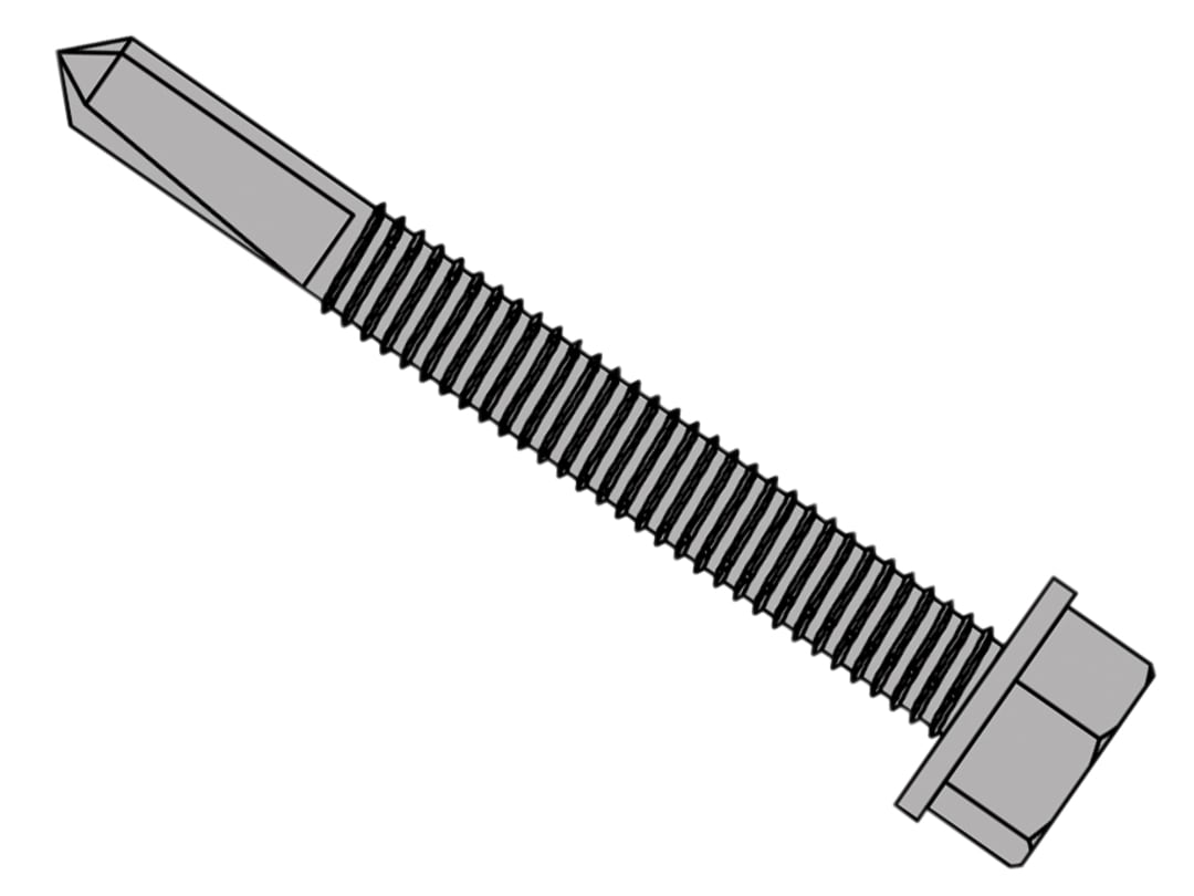 ForgeFix TechFast Roofing Sheet to Steel Hex Screw No.5 Tip 5.5 x 80mm Box 100 TFHUWSD5580H