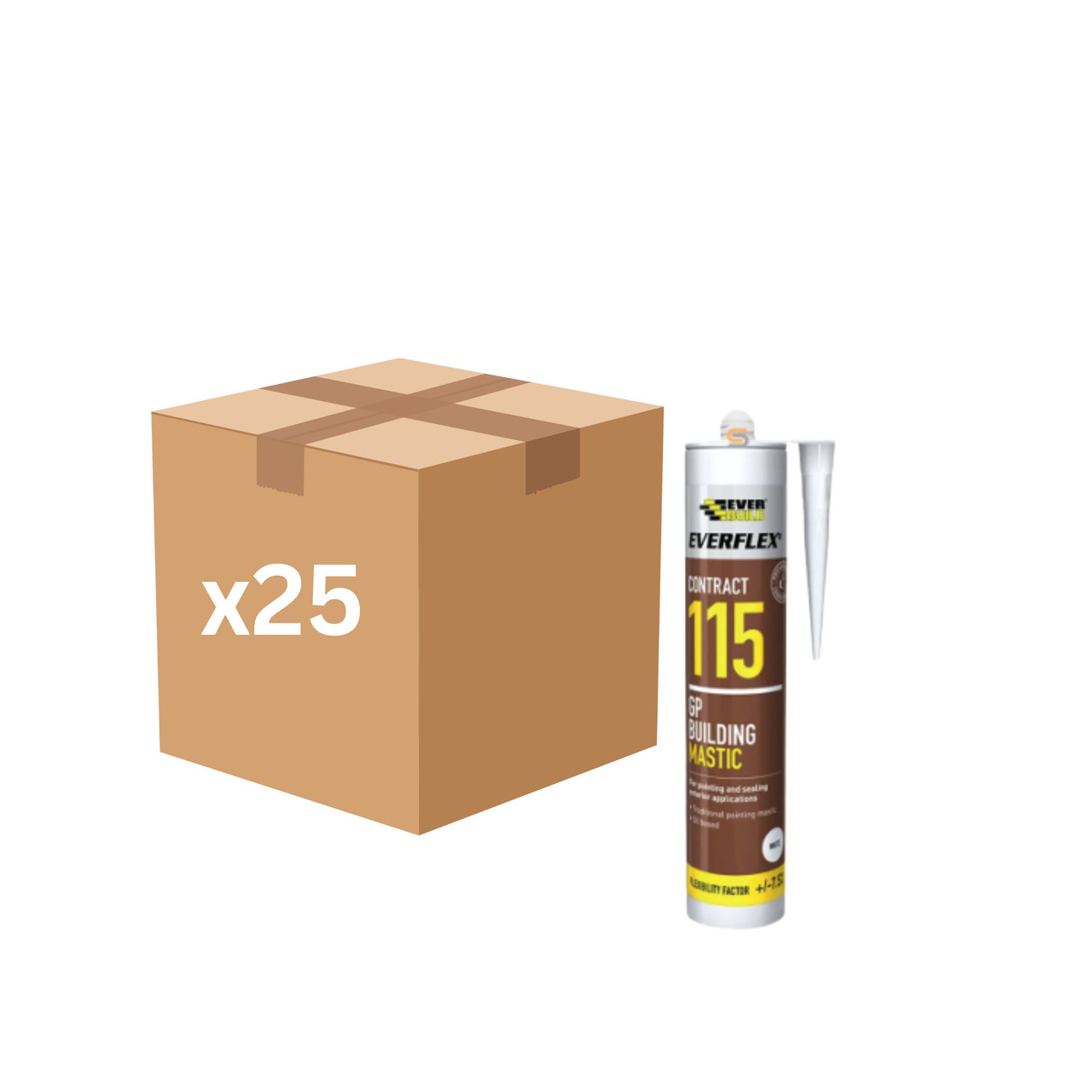 Everbuild Sika Everflex® 115 General Purpose Building Mastic Brown 285ml 489634