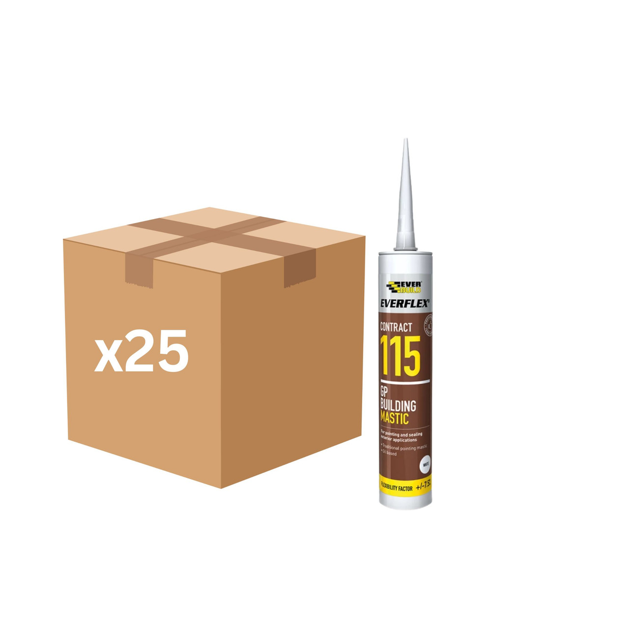 Everbuild Sika Everflex® 115 General Purpose Building Mastic White 285ml 489637