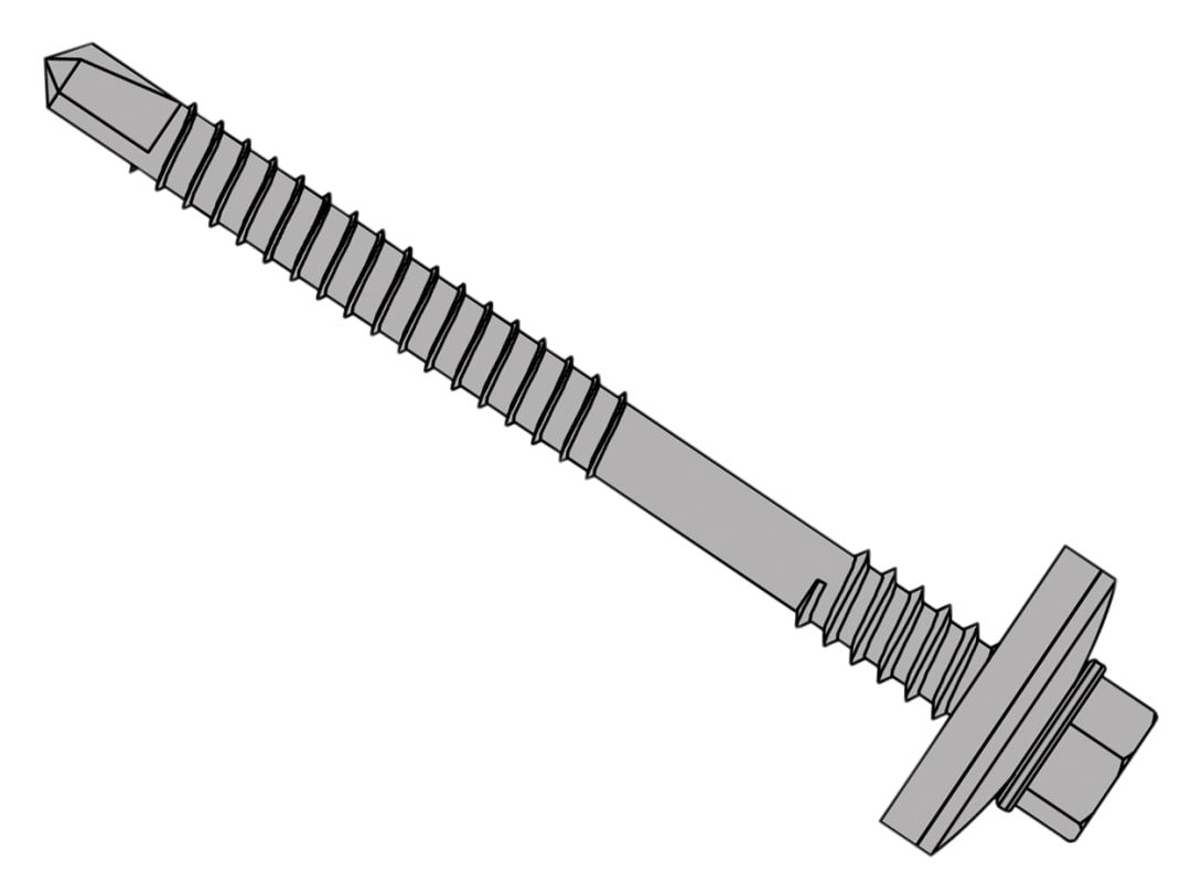 ForgeFix TechFast Composite Panels to Steel Hex Screw No.3 Tip 5.5 x 105mm Box 100 TFHW16CPSD55105L