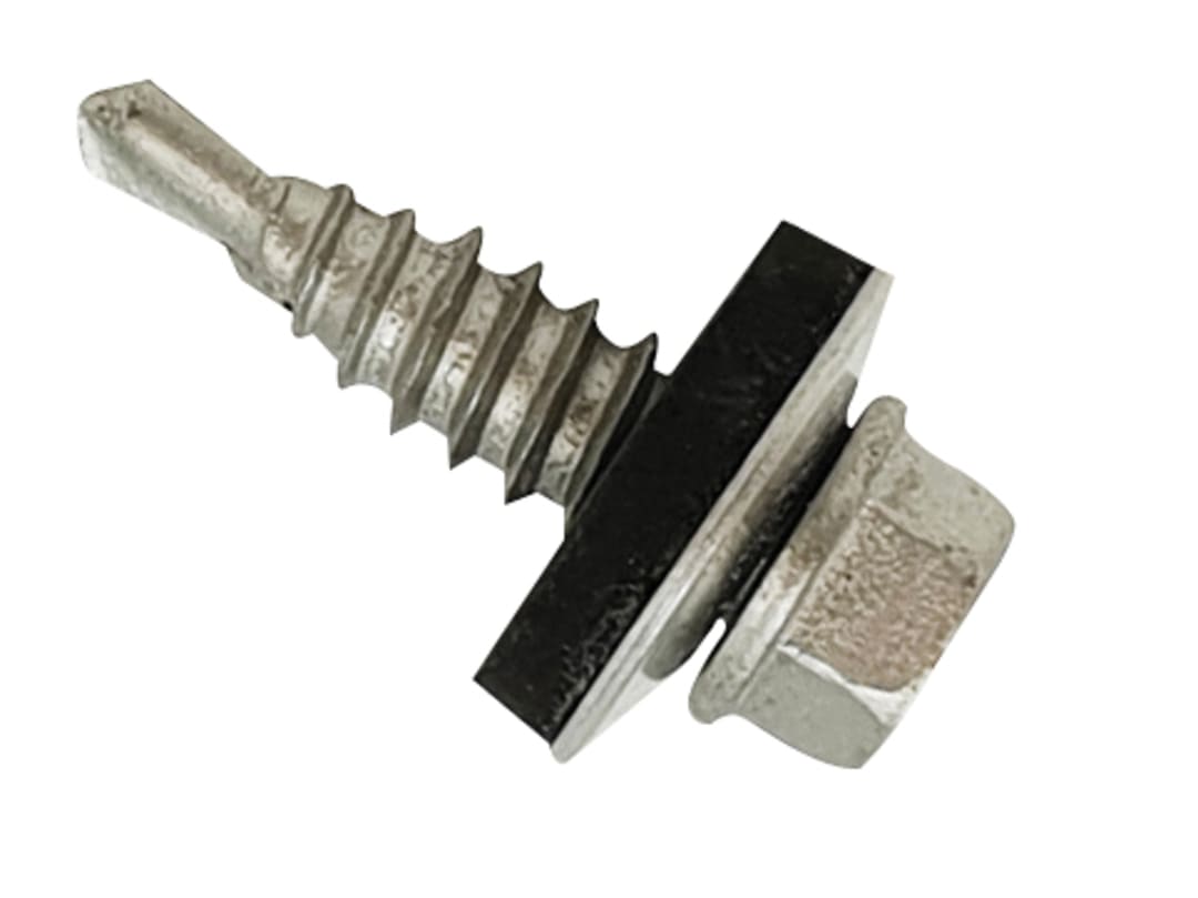 ForgeFix TechFast Self-Drilling Stitching Hex Screw & Washer No.1 Tip 6.3 x 25mm Box 100 TFHW16SD6325