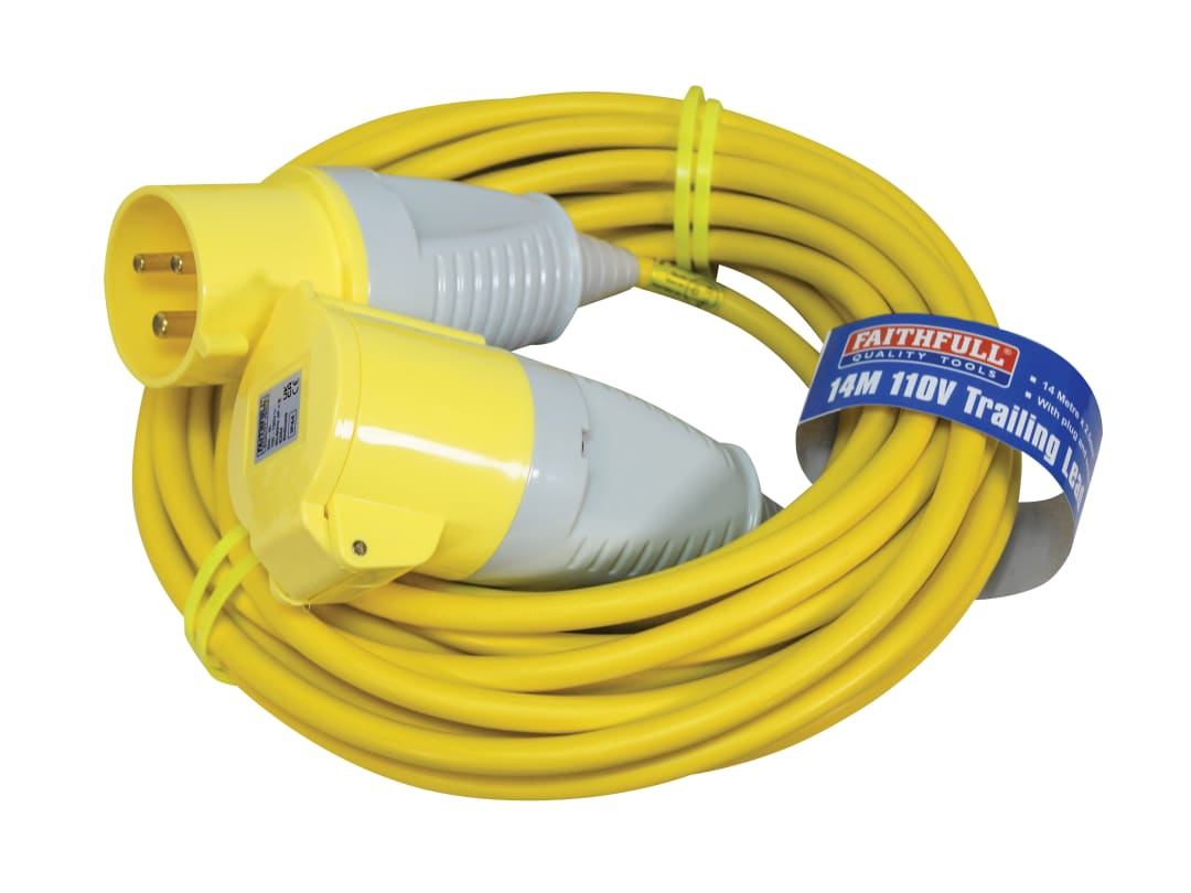 Faithfull Power Plus Trailing Lead 110V 32A 2.5mm Cable 14m 10826
