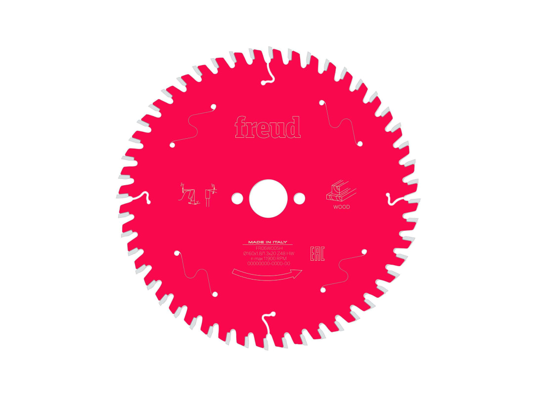 Freud Wood Circular Saw Blade 160 x 20 x 2.2/1.6mm x 48T F03FS09680