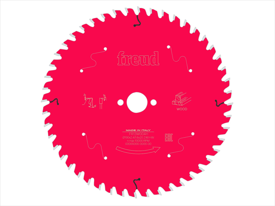 Freud Wood Circular Saw Blade 190 x 20 x 2.4/1.6mm x 48T F03FS09715