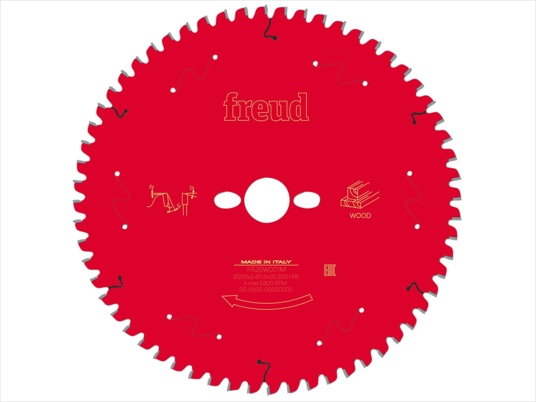 Freud Wood Mitre Saw Blade 260 x 30 x 2.4/1.8mm x 60T F03FS09760