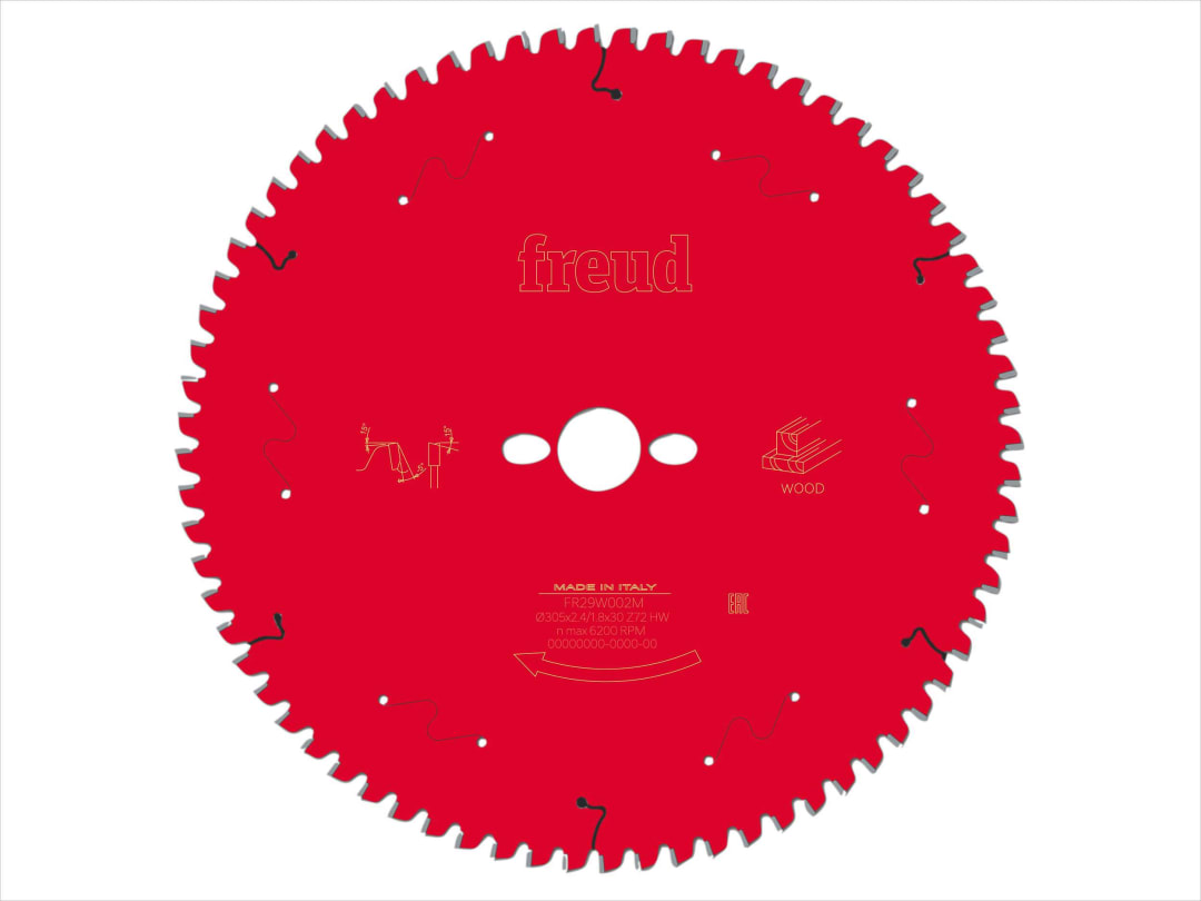Freud Wood Mitre Saw Blade 305 x 30 x 2.4/1.8mm x 72T F03FS09763