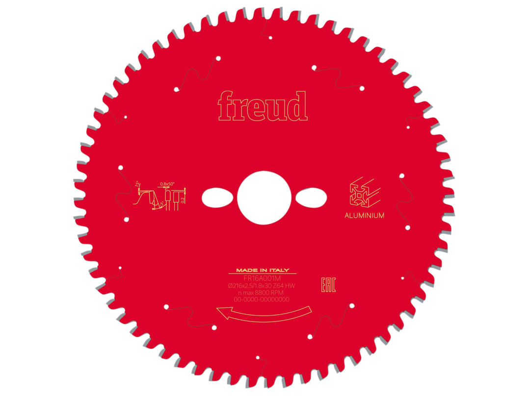 Freud Metal Mitre Saw Blade 216 x 30 x 2.5/1.8mm x 64T F03FS09821
