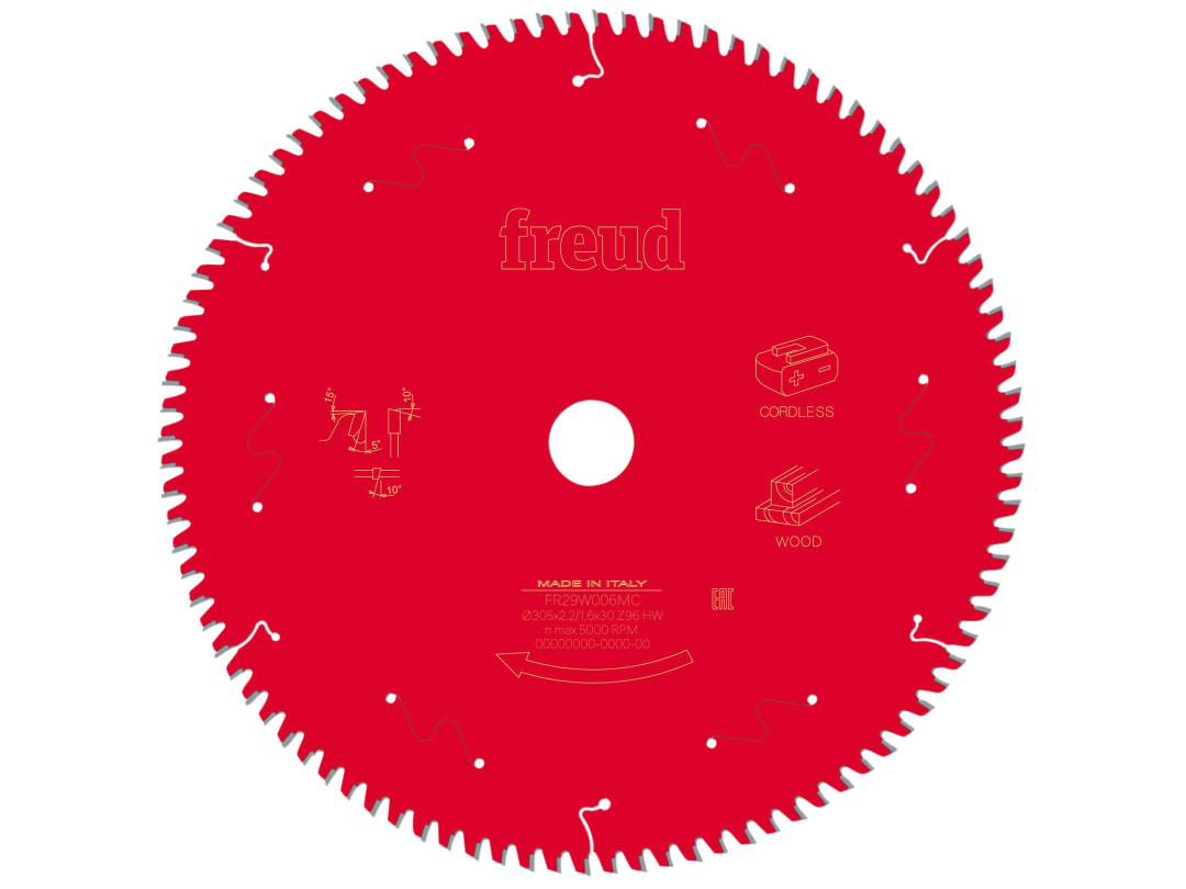 Freud Wood Mitre Saw Blade 305 x 30 x 2.2/1.6mm x 96T F03FS10067
