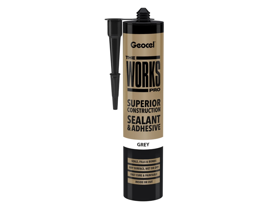 Geocel THE WORKS PRO Sealant & Adhesive Grey 290ml 6001243/C03