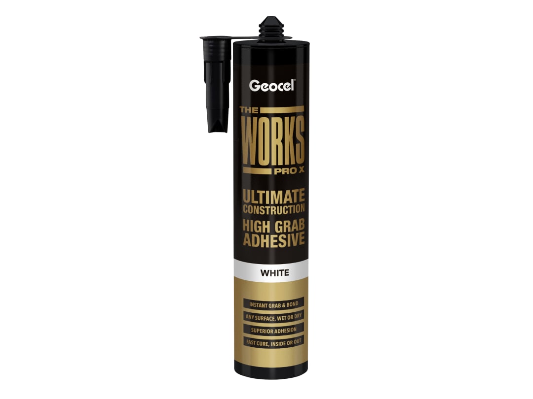 Geocel THE WORKS PRO X High Grab Adhesive White 290ml 6001246/C03