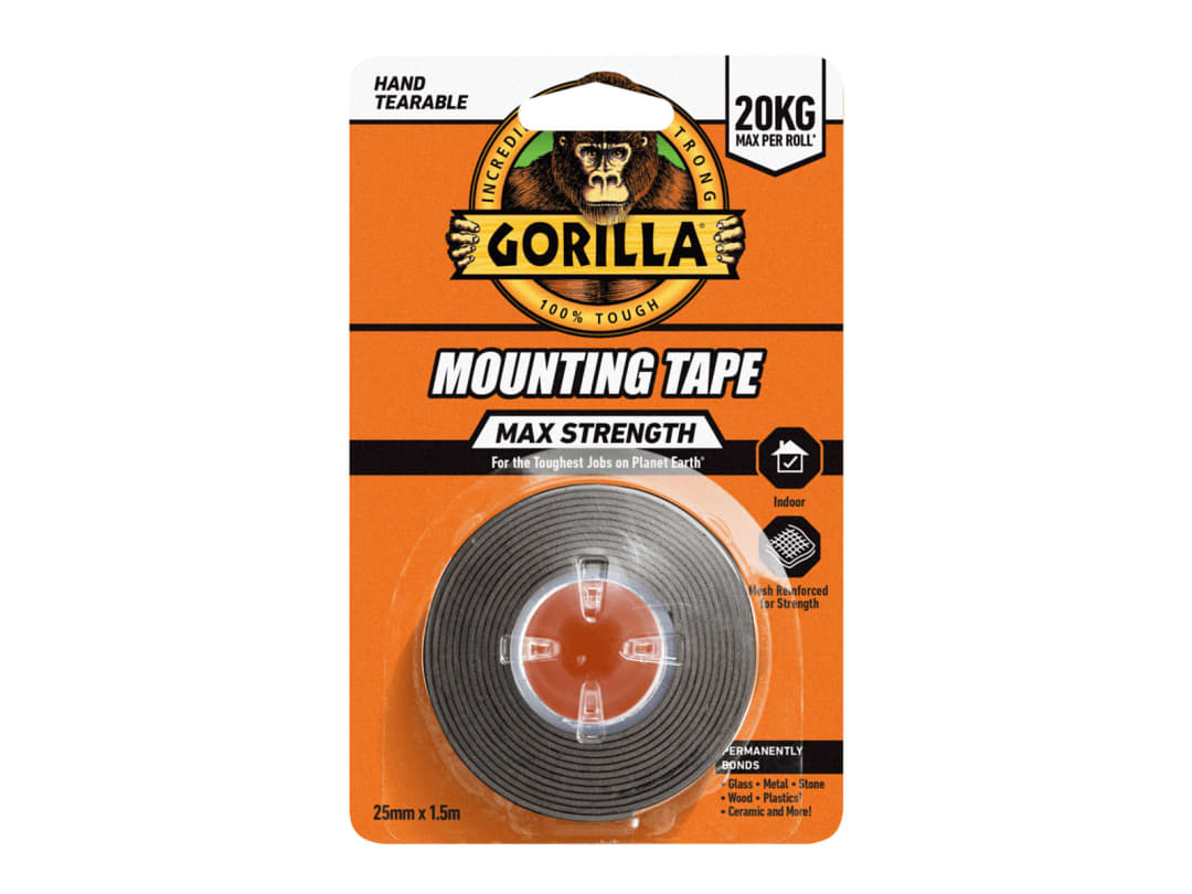 Gorilla Glue Max Strength Indoor Mounting Tape Black 1.5m 114791 114791