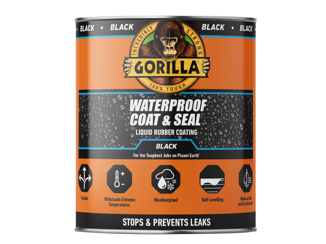 Gorilla Glue Waterproof Coat & Seal Liquid Rubber Coating Black 946ml 114558