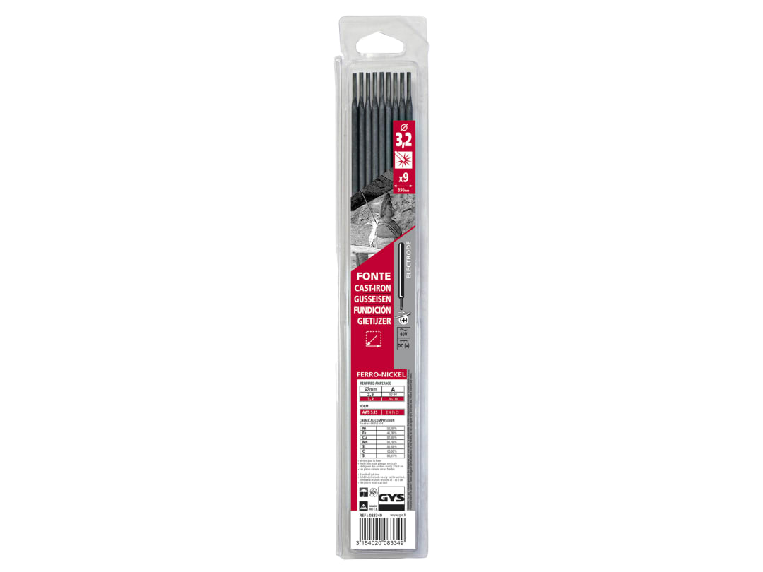 GYS WELDING Cast Iron Electrodes 3.2mm (Pack 9) 083349