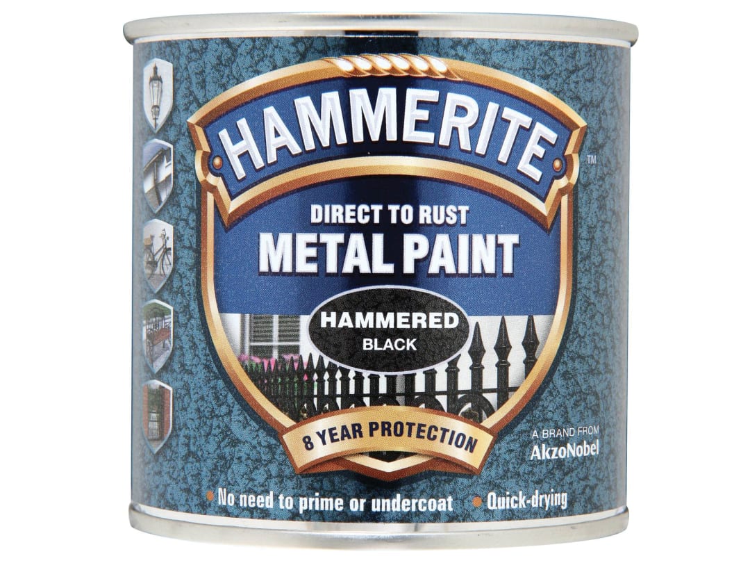 Hammerite Direct To Metal Hammered Black 250ml 5084792