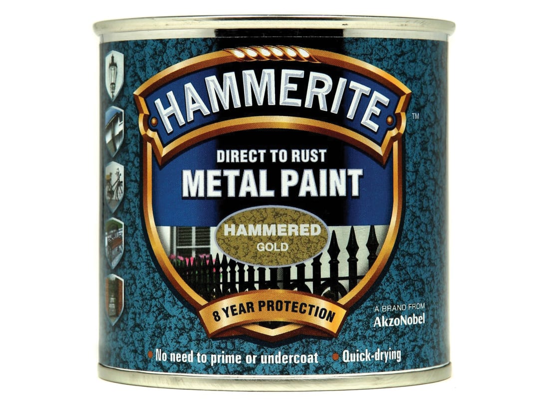 Hammerite Direct To Metal Hammered Gold 250ml 5084818