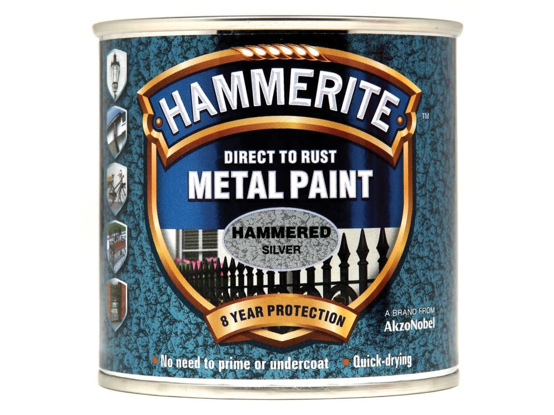 Hammerite Direct To Metal Hammered Silver 250ml 5084798