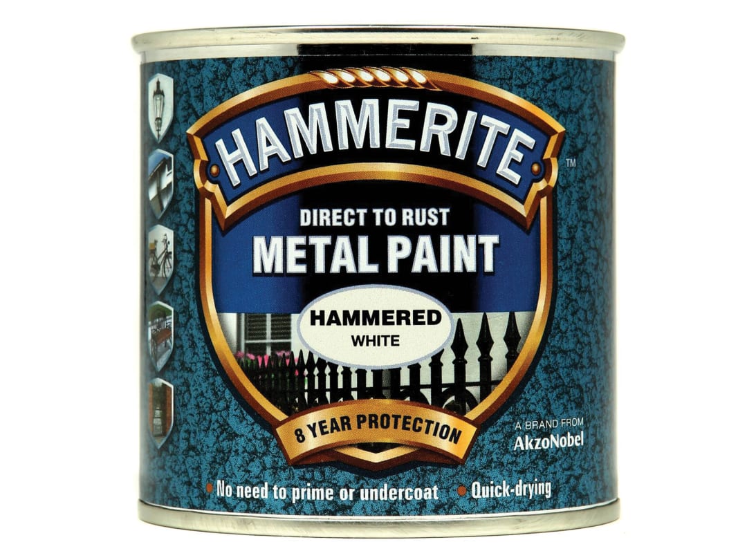 Hammerite Direct To Metal Hammered White 250ml 5084836