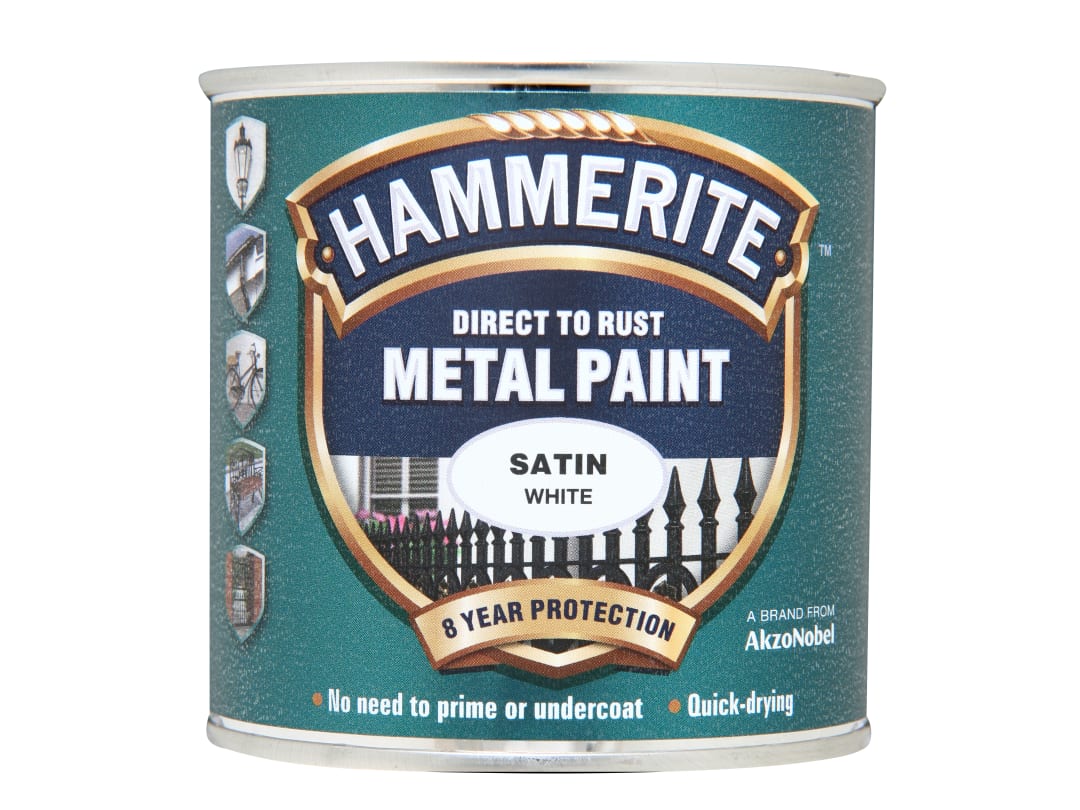 Hammerite Satin Finish White 250ml 5092881