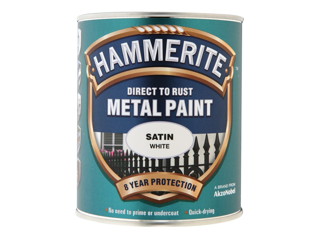 Hammerite Satin Finish White 750ml 5092886