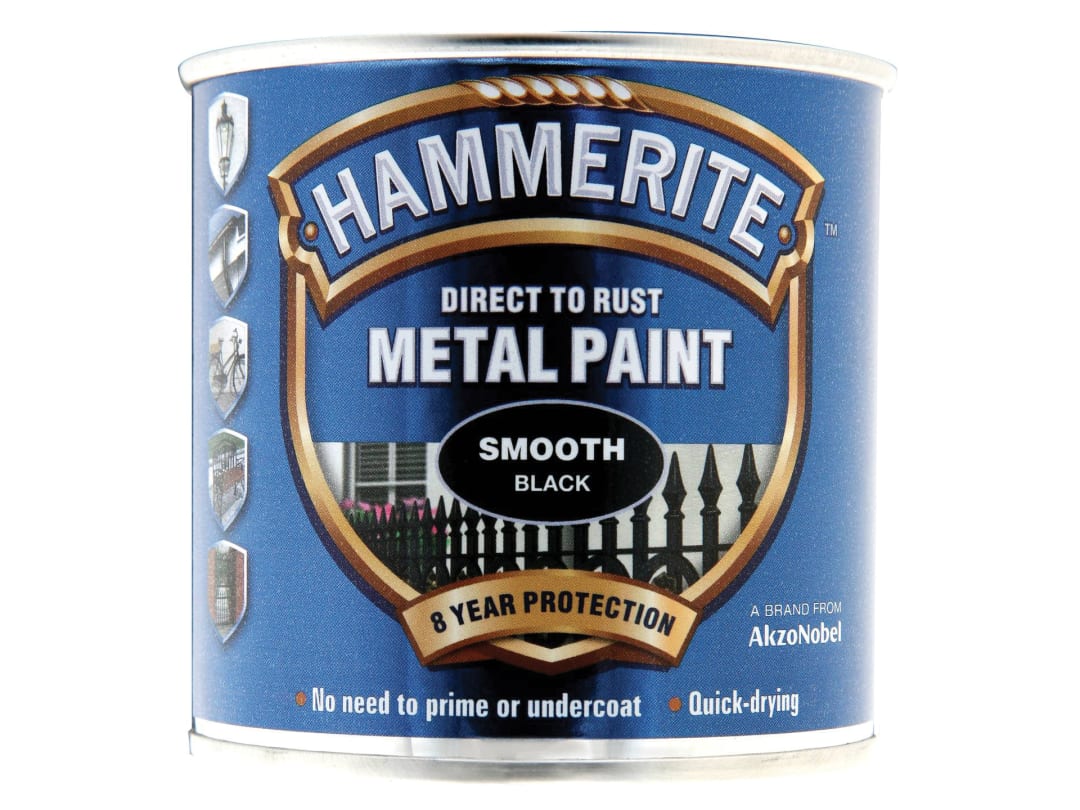 Hammerite Direct To Metal Smooth Black 250ml 5084863