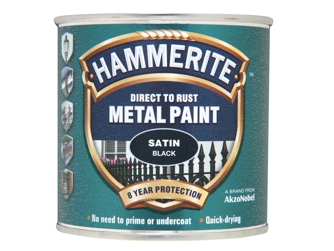 Hammerite Satin Finish Black 250ml 5084904