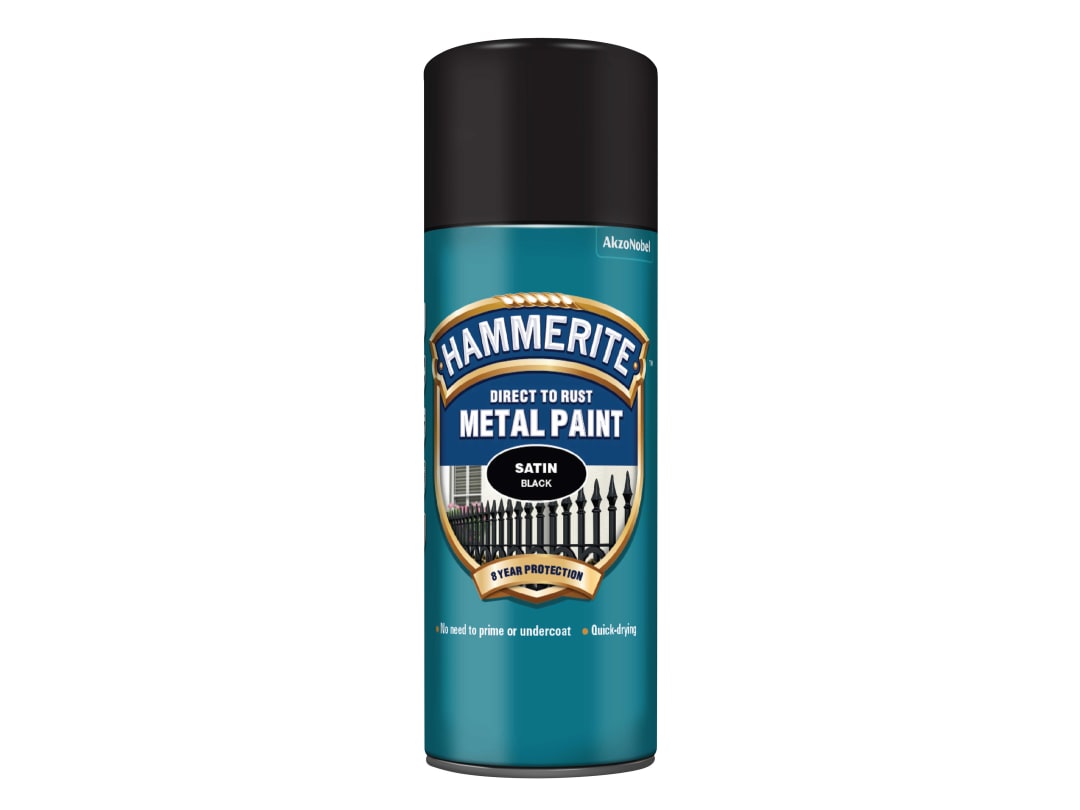 Hammerite Smooth Finish Aerosol Satin Black 400ml 5084778
