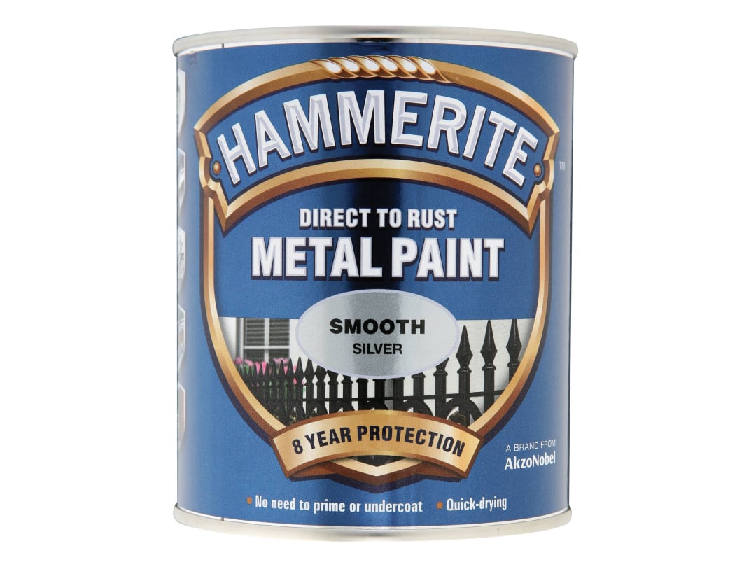 Hammerite Direct To Metal Smooth Silver 250ml 5084894