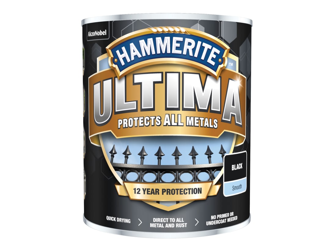 Hammerite Ultima Metal Paint Smooth Black 750ml 5362526