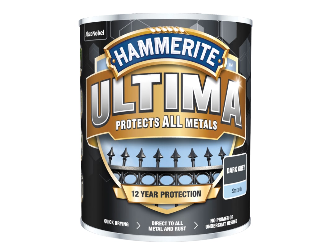 Hammerite Ultima Metal Paint Smooth Dark Grey 750ml 5362527