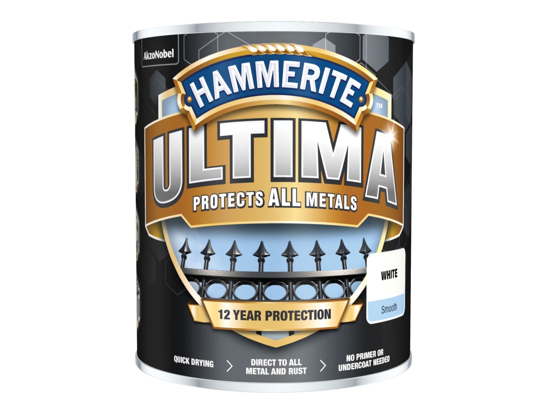 Hammerite Ultima Metal Paint Smooth White 750ml 5362531