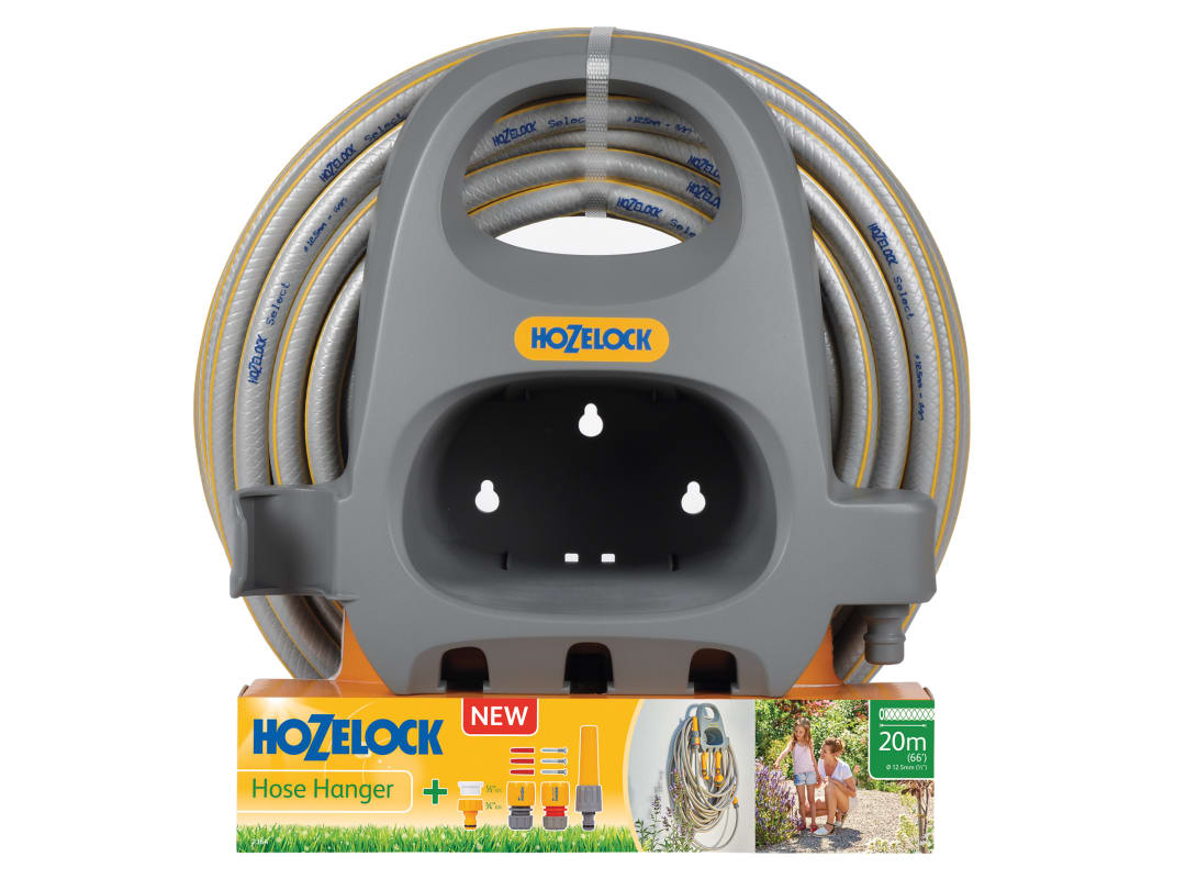 Hozelock 2364 Hose Hanger with 20m Hose & Fittings 100-000-836