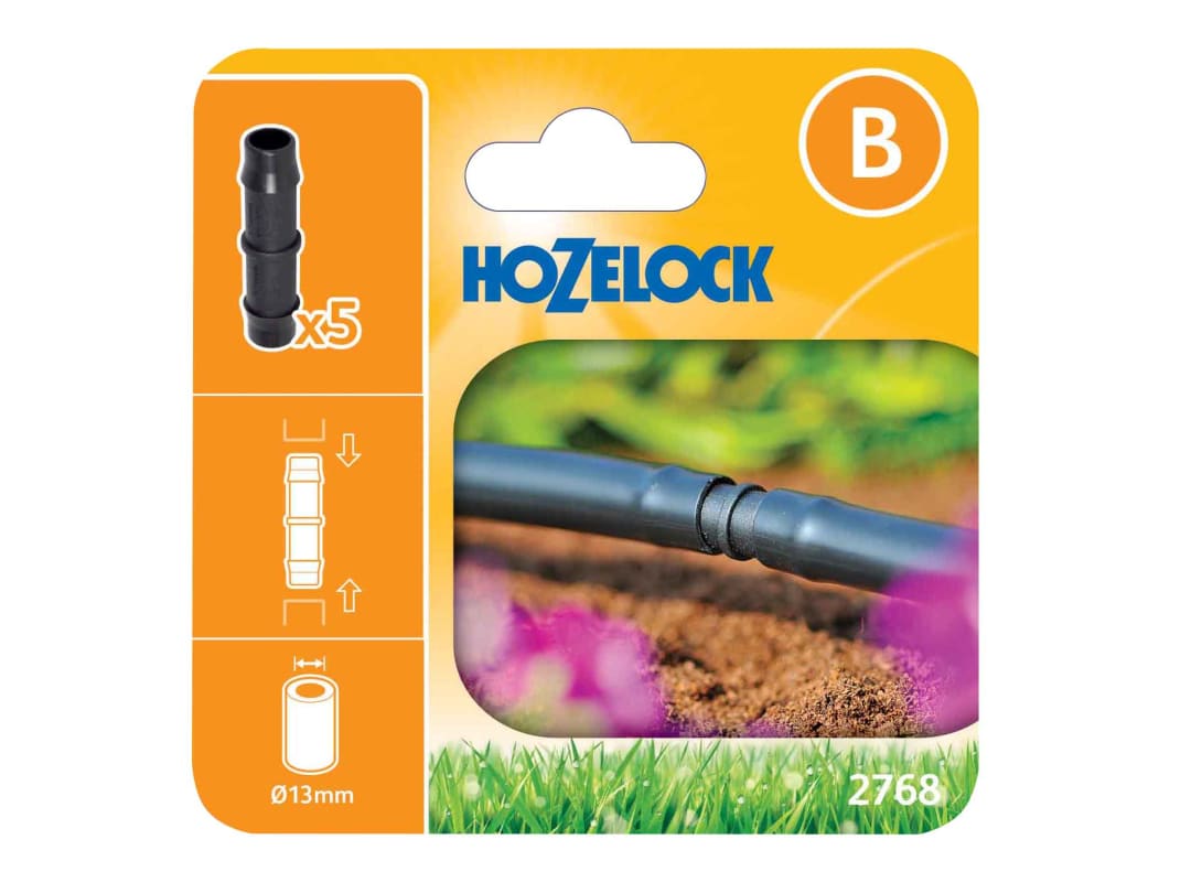 Hozelock 2768 Straight Connector 13mm (Pack 5) 100-001-334