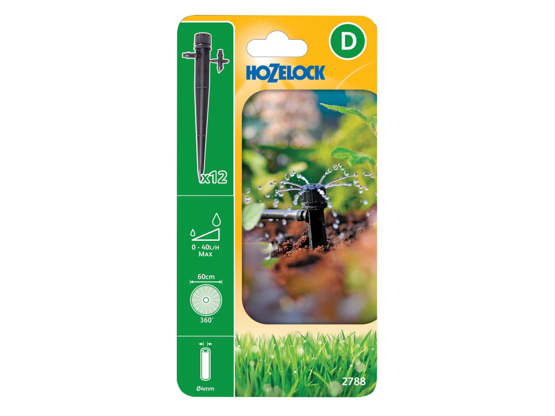 Hozelock 2788 End of Line Adjustable Mini Sprinkler on Stake 4mm (Pack 12) 100-001-374