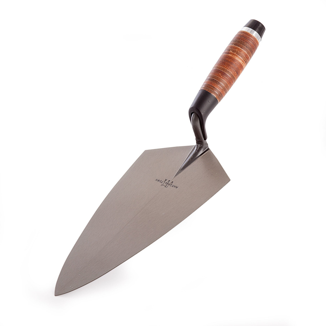 Marshalltown M1911L Philadelphia Pattern Brick Trowel with Leather Handle 11" x 5 1/2 M1911L