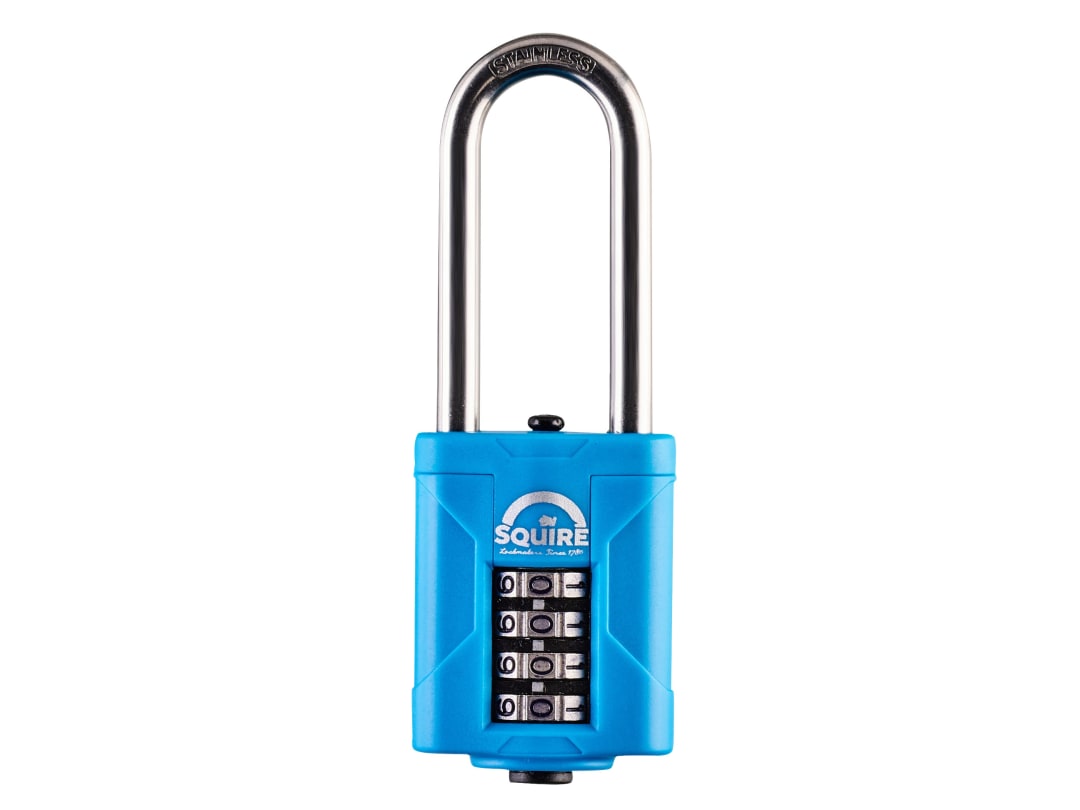 Squire CP50S25 Heavy-Duty Rustproof Marine Combi Padlock 50mm Long Shackle 63mm Boxed CP50S25BX