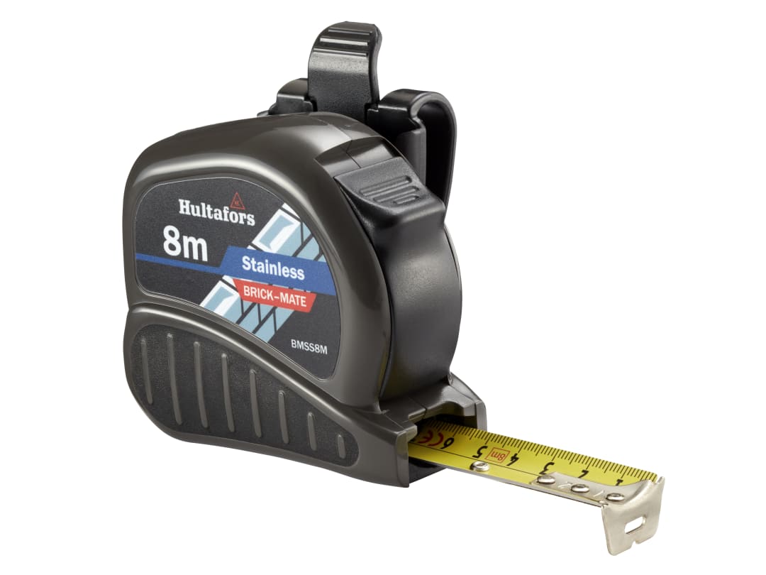 Hultafors BMSS8M Brick-Mate Stainless Steel Pocket Tape 8m (Metric only) 352423