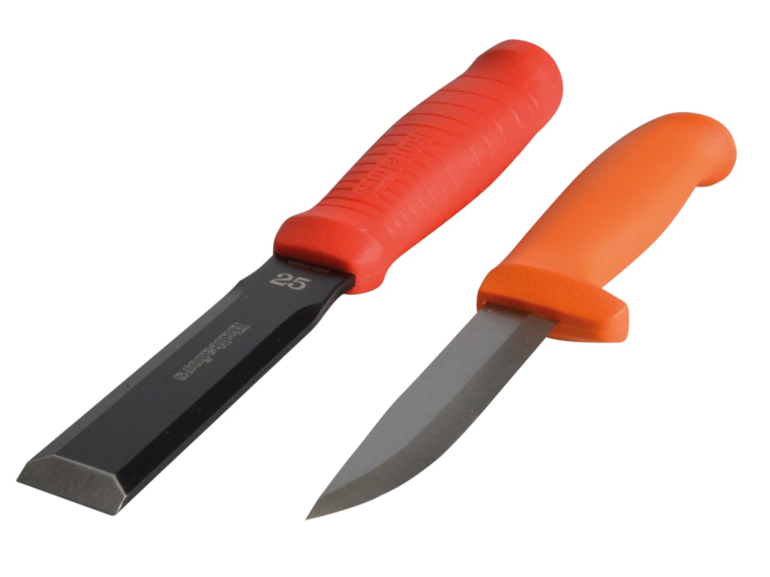 Hultafors Chisel EDC 25mm & Craftsmen's Knife HVK in a Double Holster 391073