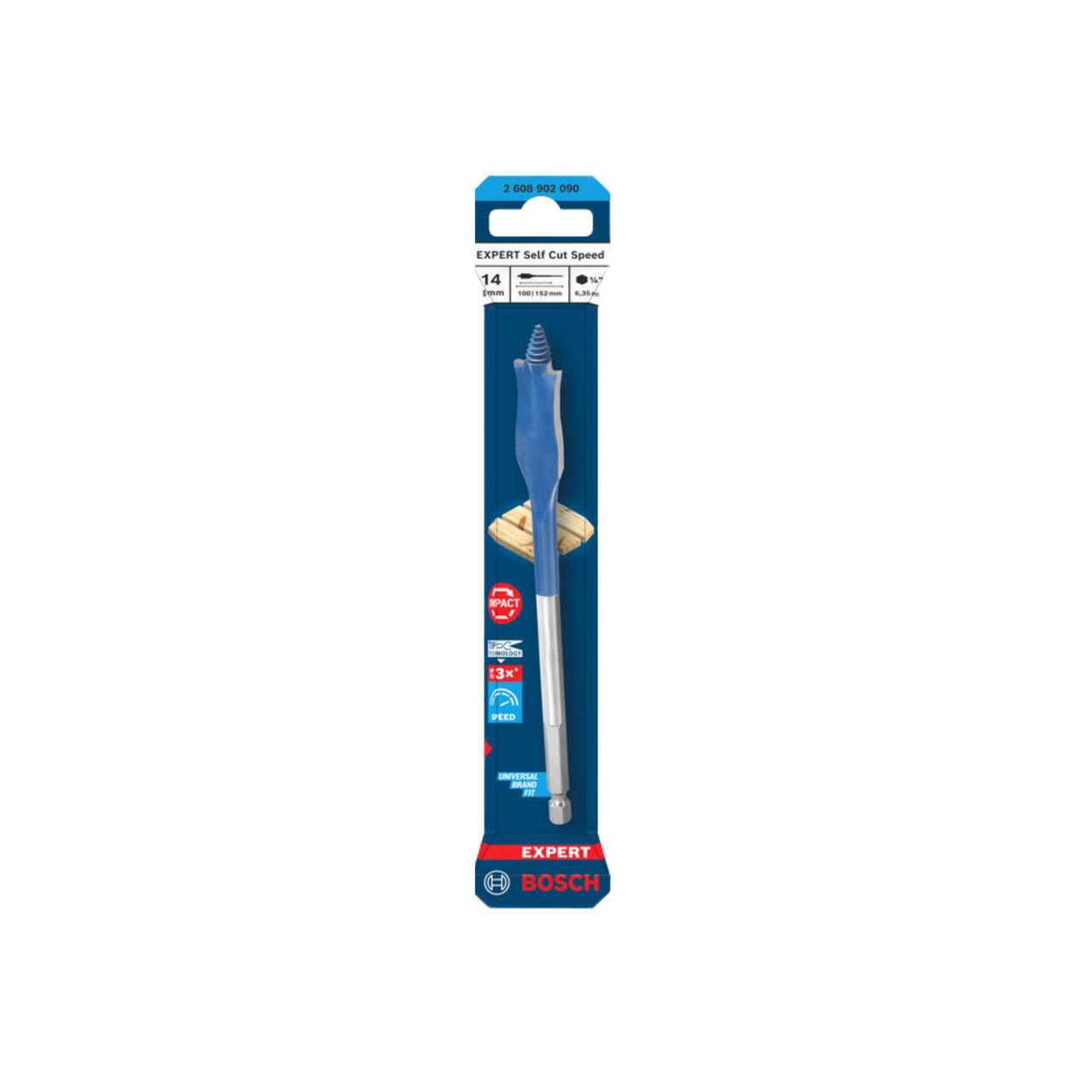 Bosch Powertool Accessories EXPERT Self Cut Speed Spade Drill Bit 14 x 100 x 152mm 2.608.902.090