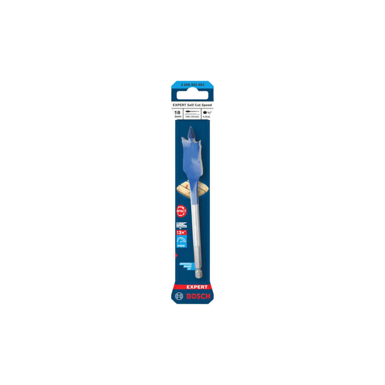 Bosch Powertool Accessories EXPERT Self Cut Speed Spade Drill Bit 18 x 100 x 152mm 2.608.902.093