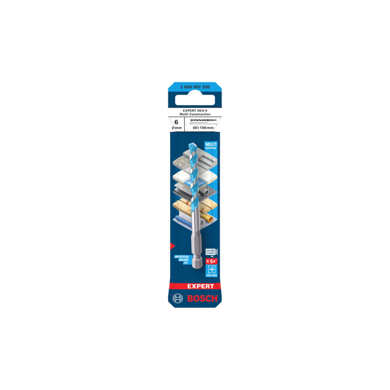 Bosch Powertool Accessories EXPERT HEX-9 Multi Construction Drill Bit 6 x 60 x 100mm 2.608.902.256