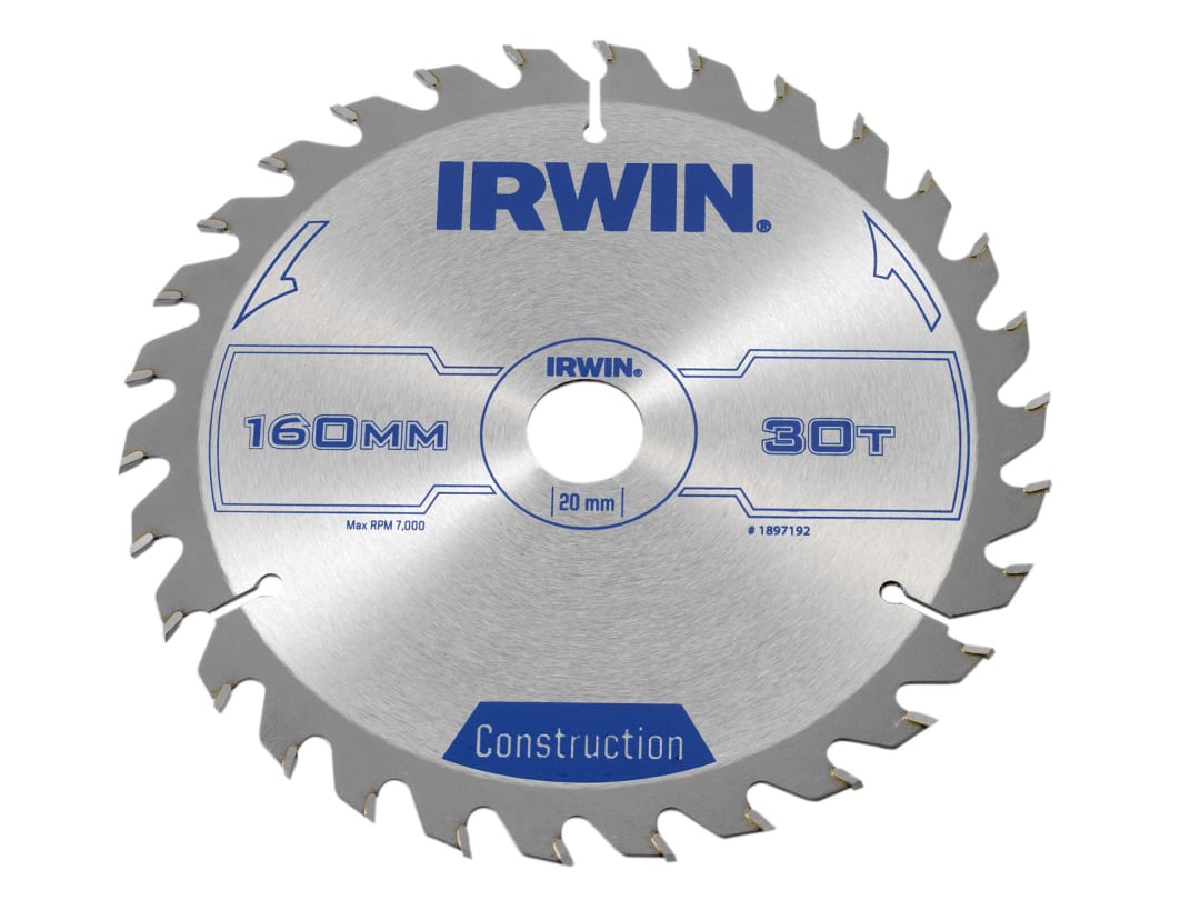 Irwin IRWIN® Construction Circular Saw Blade 160 x 20mm x 30T ATB 1897192