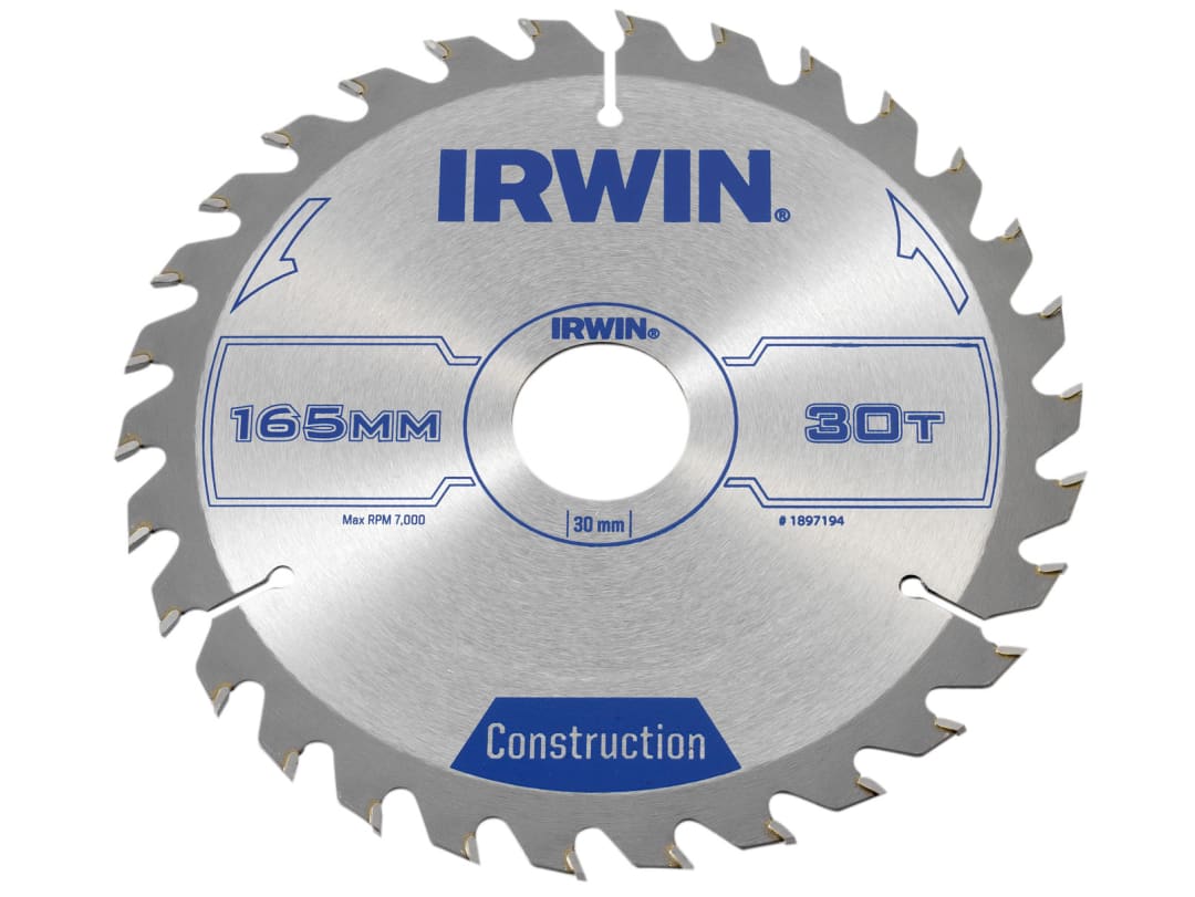 Irwin IRWIN® Construction Circular Saw Blade 165 x 30mm x 30T ATB 1897194