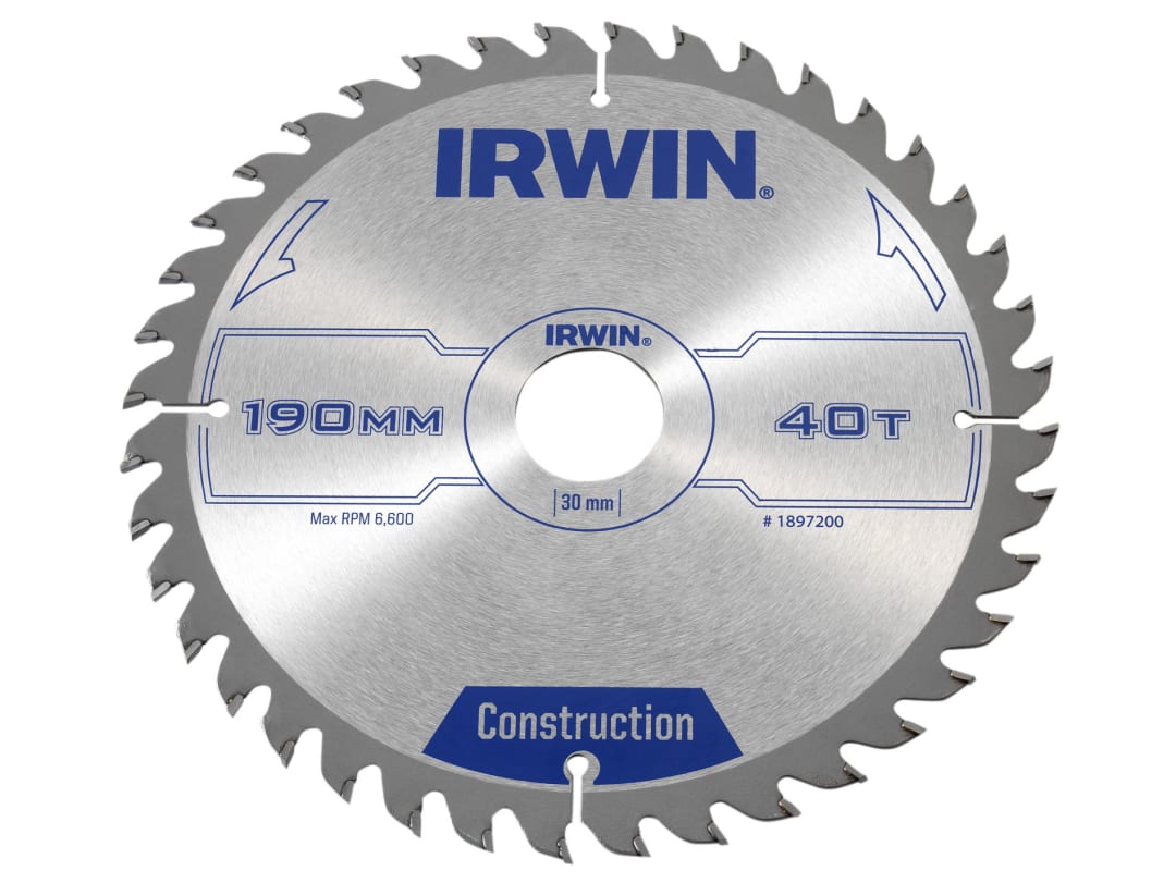 Irwin IRWIN® Construction Circular Saw Blade 190 x 30mm x 40T ATB 1897200