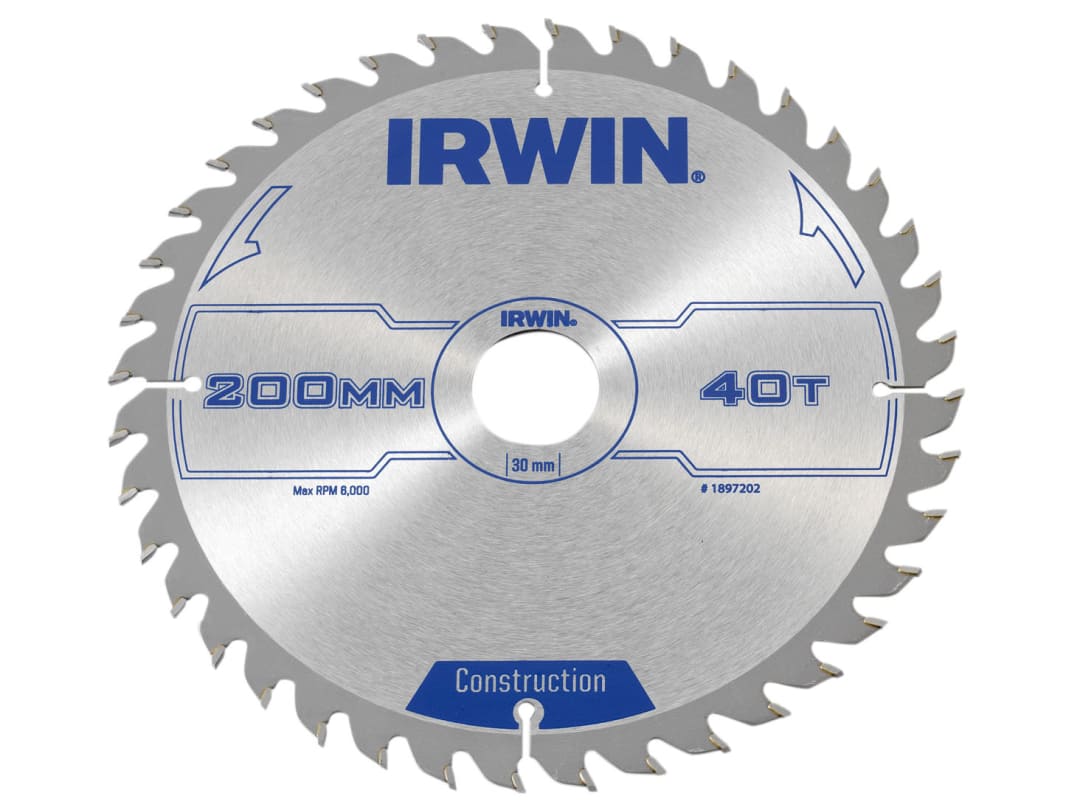 Irwin IRWIN® Construction Circular Saw Blade 200 x 30mm x 40T ATB 1897202