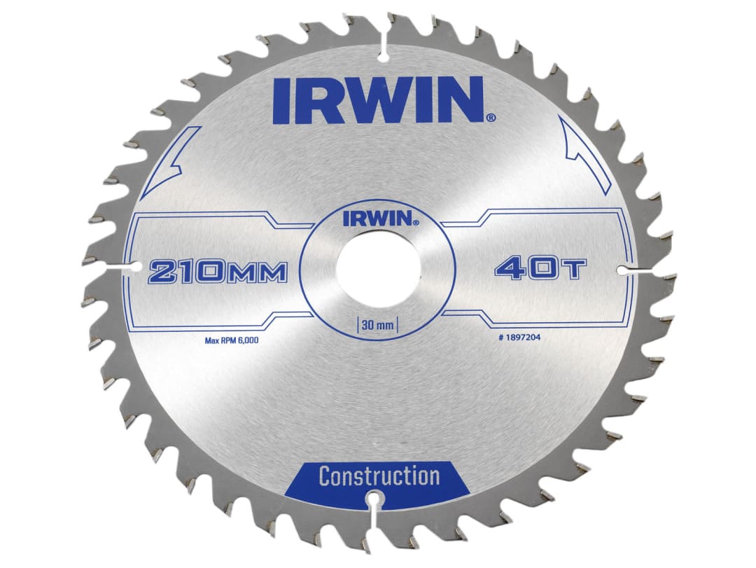 Irwin IRWIN® Construction Circular Saw Blade 210 x 30mm x 40T ATB 1897204